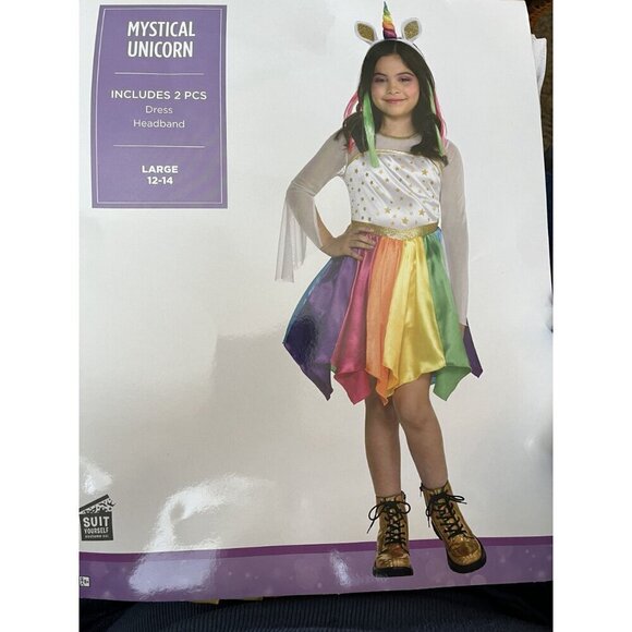 Child Large 12-14 Mystical Unicorn Dress Up Halloween Costume - Picture 2 of 5